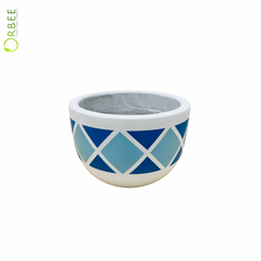 Azure Mosaic Round Planter