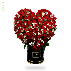 Heart Shaped Red Rose Arrangement