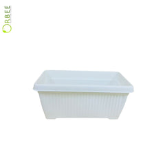 Rectangle White Plastic Planter