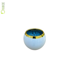 Gold And White Ceramic Pot