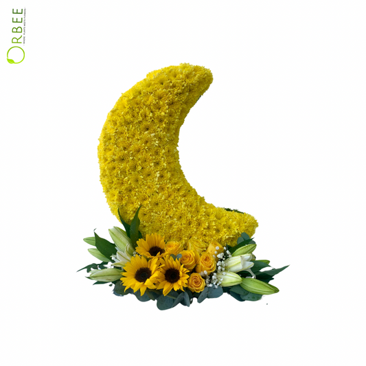 Floral Splendor Crescent Moon