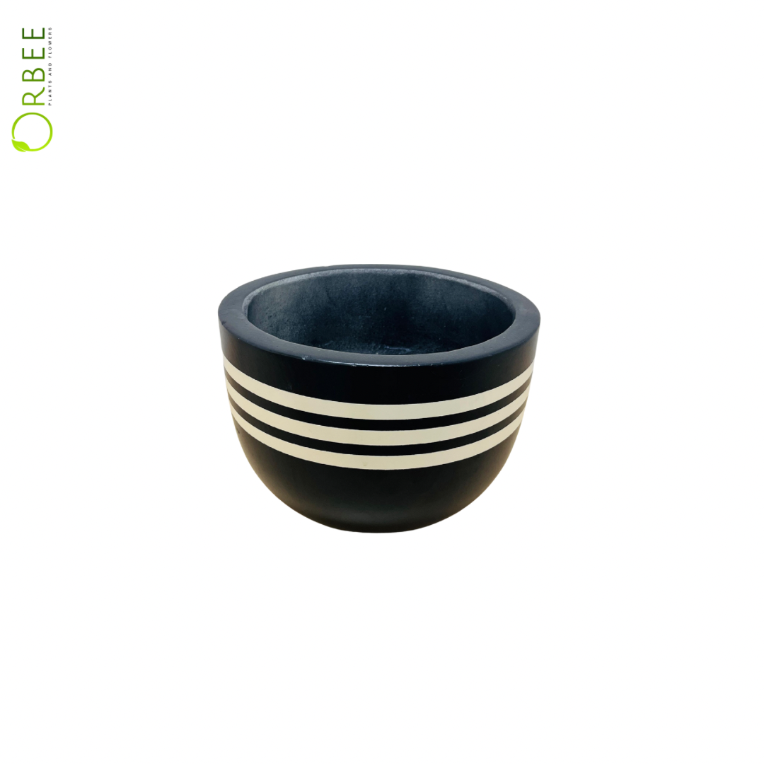 Midnight Stripe Ceramic Planter