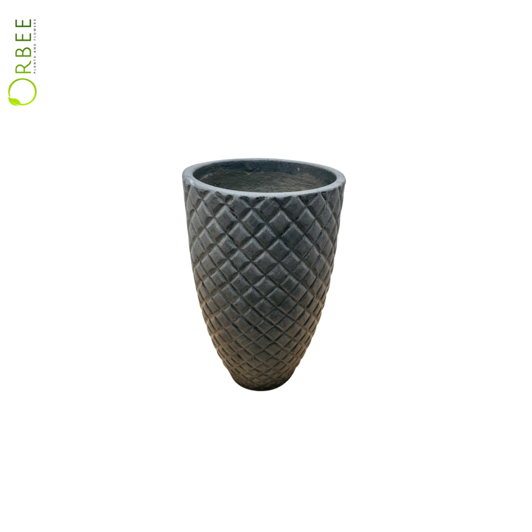 Slate Diamond Tall Planter (Black,White & Grey)